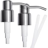 TopHomeStore Replacement Stainless Steel Soap and Lotion Dispenser Pumps, 2 Pieces, Includes 2 Nine