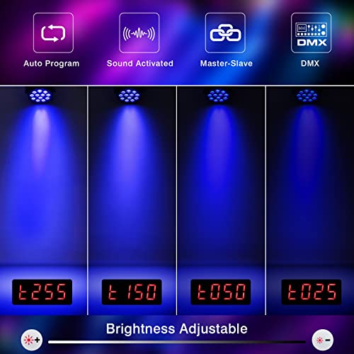 12 Led Stage Lights 2 Pack - 48W Rgbw Par Light With Remote & Dmx Control Sound Activated Strobe Auto Play Uplights For Wedding Birthday Party Disco Dance Club Karaoke Dj Church Stage Lighting #TOP2