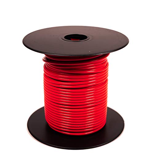 Rebuild Skills 18GA Gauge 300V Tinned Copper UL1007 Single Conductor, Multi Stranded Hook Up Wire - (100' ft, Red)
