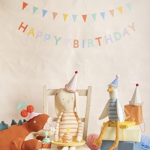 Meri Meri Birthday Party Hats, Pack of 8 Bright and Colorful Cone Birthday Hats for Kids & Adults