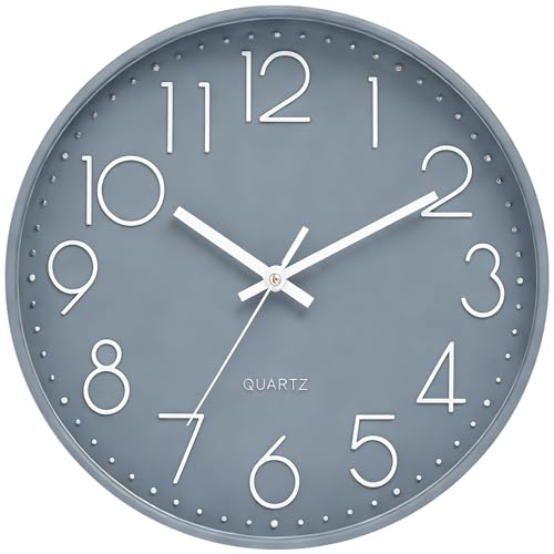 LENAUQ Silent Wall Clock, 12 Inch Battery Operated Non-ticki