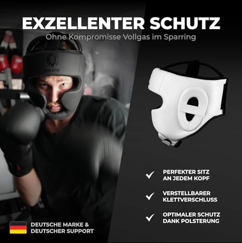 FIGHTR MMA Kopfschutz mit bestem Sitz für maximalen Schutz | Boxhelm für Sparring | Verstellbare Größe für Boxen, MMA, Muay Thai, Kickboxen & Kampfsport
