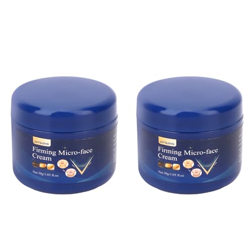 2 Uds Crema de Estiramiento Facial 1,1 Oz Crema para el Cuidado de la Cara, Crema de Estiramiento en Forma de V Remodelar la Cara Mejorar la Crema Facial Adelgazante Muscular Masseter