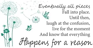 SUPERDANT Motivational Wall Sticker Vinyl Inspirational Quotes Walll Decals Dandelion Pattern Wall Art Decal for Home Living Room Bedroom Wall Door Decor Black 590x300mm