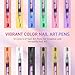 12 Color Nail Art Pens Set - Graffiti Dotting Pen + Painting Liner Brush, All-in-One Nail Polish Art Kit for DIY Manicure & Beauty Adorn Drawing Tools
