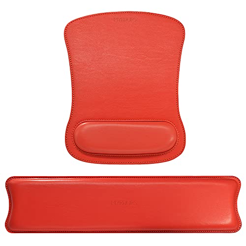 Mydoursマウスパッド PUレザー滑り止めマウスパッド人間工学に基づいたゲーム用メモリフォームオフィスPCコンピューターラップトップ