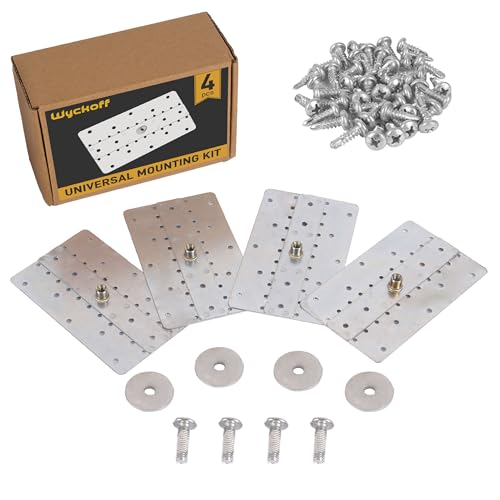 Wyckoff Universal Mounting Kit, 4 Pcs Unistrut Channel Mounting Plates, Van Interior Ladder Bracket Mounts for Cargo Vans, Trailers, Truck Caps