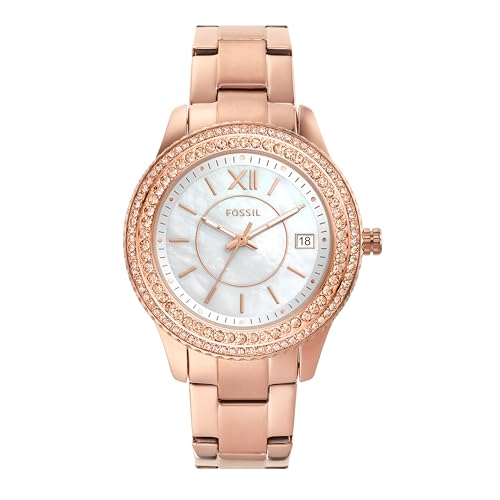 Fossil Montre pour Femmes Stella, Mouvement Trois Aiguilles Date, Boîtier en Acier Inoxydable or...