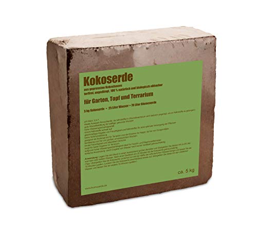 Preisvergleich Produktbild yayago Humusziegel - 5kg Kokoserde -gepresste Blumenerde aus Kokosfasern - torffrei, ungedüngt, 100% natürlich und biologisch abbaubar - für Garten, Topf und Terrarium 1x 5kg