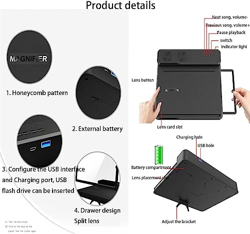 Lupa de pantalla de teléfono 3D de 20" ultra clara para vídeos 3