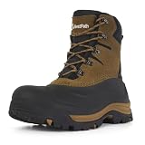Nextpath Men's Snow Boots Winter Boots For Men 8 Inch Waterproof Insulated Winter Work Boots For Men Snow Hiking Boots Brown 10