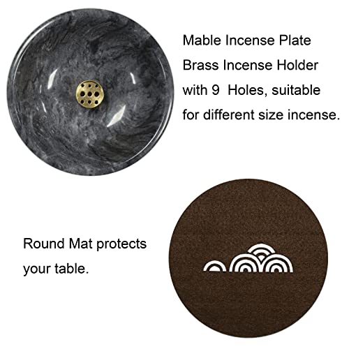 Marble Incense Holder, Incense Holder For Sticks, Incense Sticks Holder, Palo Santo Holder, Smudge Bowl, Sage Bowl, Sage Holder, Marble Bowl (Black) #TOP4