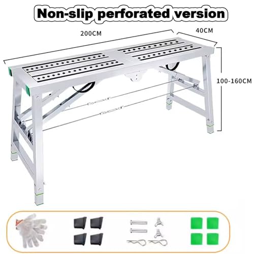 Échafaudage pliant portable et plate-forme de travail réglable pour établi - 2