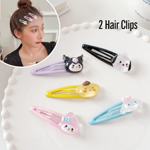 Image of Cute hair accessory set Cute headband,Various Styles of hair clips, hair cords, Hair Ties,Plush hair loop(purple)