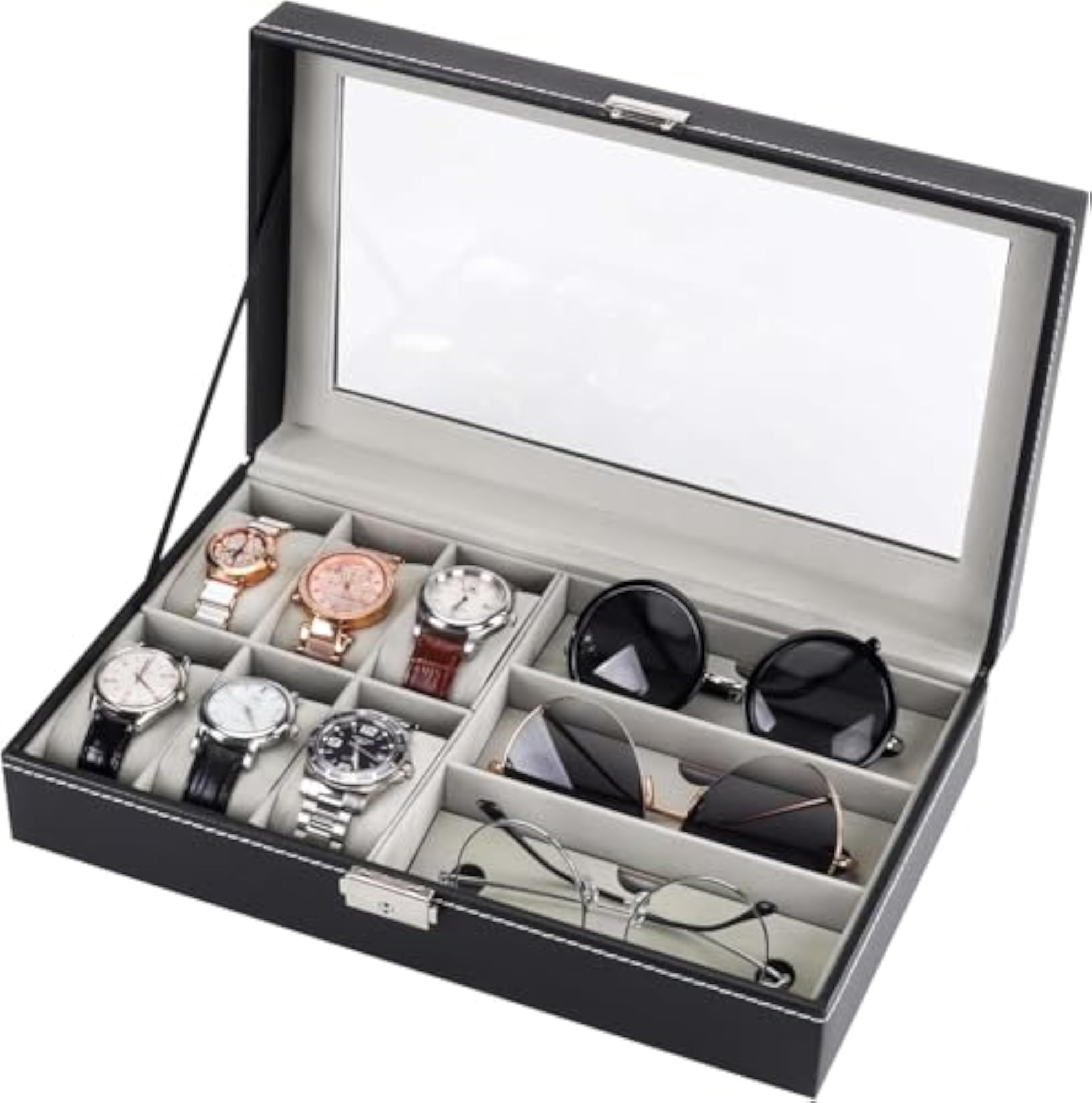 Men's & Women's 6 Slots Watch Box Organizer
