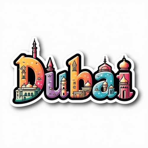 Image of Naxon Dubai UAE Souvenir Wooden Refrigerator Stylish Fridge Magnet | Fridge Decoration Magnet for Kitchen & Home Decor | Perfect Travel Souvenir Gift | Size 3x3 Inches | Pack of 1