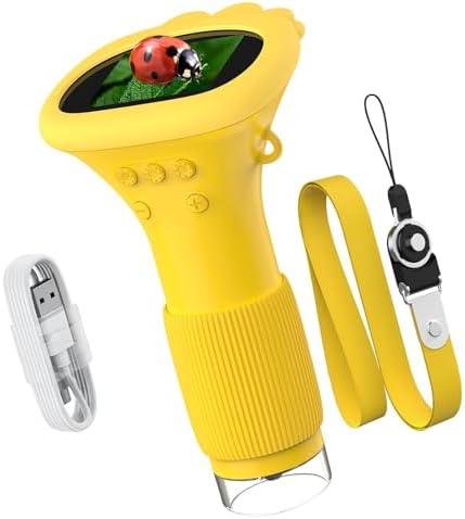 Microscope Numérique Portable 1000x Pour Enfants : Cadeau STEM Portable Avec Ecran Hd 2 Pouces Lames Et Support~p180052049