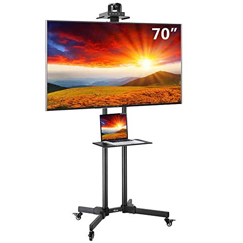 ShowMaven Rolling TV Cart with Wheels for 32" to 70" LCD LED Plasma