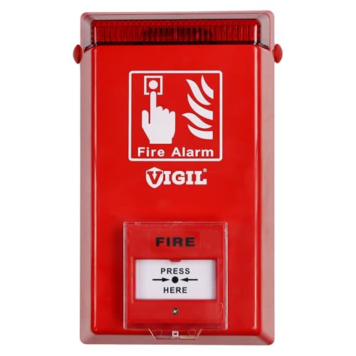 Temporary Fire Alarm - Site Alarm with Call Point - 110dB Siren - Battery Operated Alarm - Ideal for Construction Sites and Temporary Events