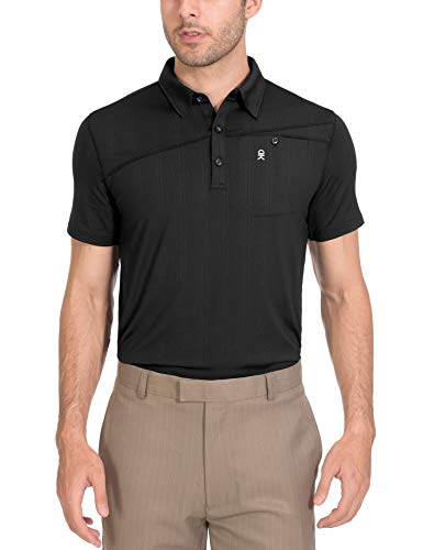 Little Donkey Andy Men's Performance Polo Shirts Short Sleeve Quick-Dry Athletic Golf Shirts, Black XX-Large