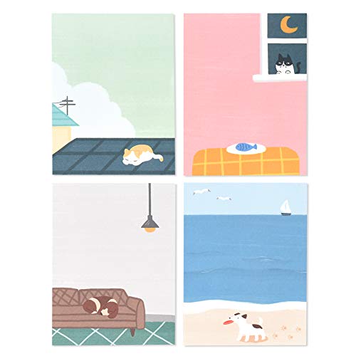 モノライク プレイング·デイズ メモパッド Playing Days Memo pad 4セット - 相異なるデザイン,デザイン一個につき100枚, 感性メモ デイリーメモ