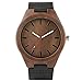 Produktbild HBODHBGS Herrenuhren Holz Bambus-Stil Uhr Soft Black echtes Leder-Männer Sport-beiläufige Kleid-Quarz-Uhr-Armbanduhr Coffee