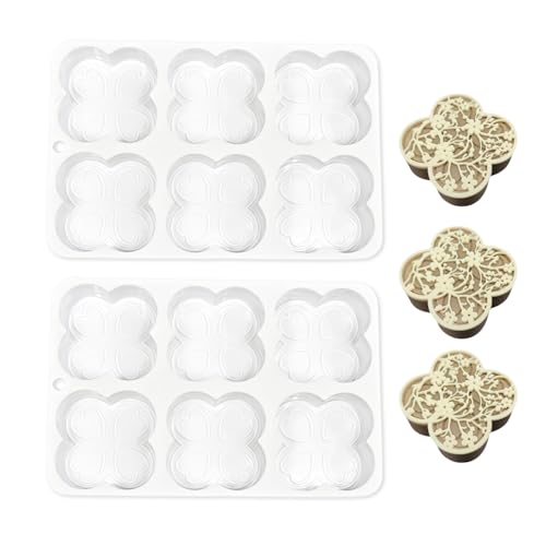 2 moldes de silicona con patrón de flores y hojas, para fondant, para decoración de cupcakes, antiadherentes, fondant, impresiones, moldes para panaderías, para manualidades, con cordones de azúcar