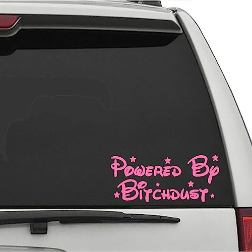 XTRAYXRAY Powered by Bitchdust Decal Sticker Car Styling Car Decal Funny Window Bumper Decal Sticker Suitable for Cars, Trucks (Pink)