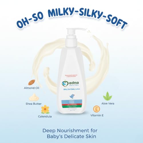 Image of Milky Soft Baby Lotion 200ml | Deep Nourishing & Moisturizing Formula for Baby's Delicate Skin | With Almond Oil Shea Butter Calendula & Aloe Vera | Dermatologist & Pediatrician Tested | Toxin-Free