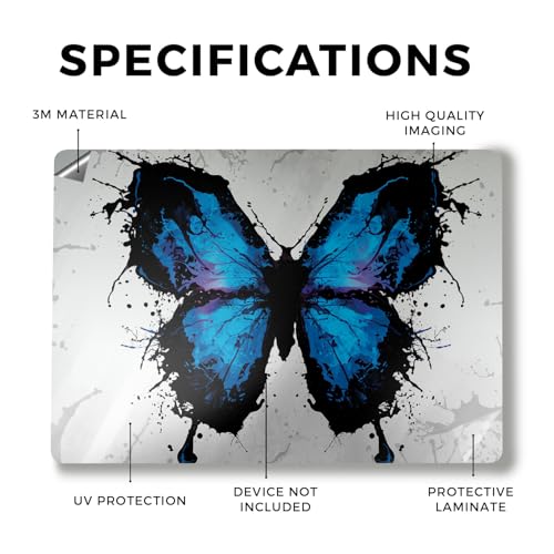 Image of Laptop Skin Compatible with Alienware M18 R2 (2024) - Butterfly Splash - Premium 3M Vinyl Protective Wrap Decal Cover - Easy to Apply | Crafted in The USA by MightySkins
