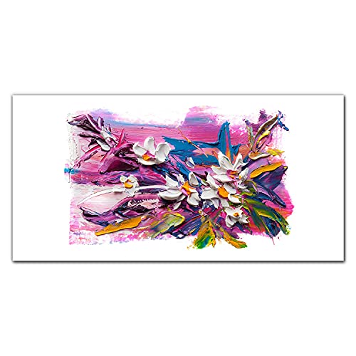 Décoration tableau en verre acrylique fleurs 100x50cm pour tableau mural
