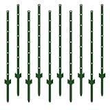Fence Posts 7 Feet, Pack of 10, 3-4-5-6-7Ft Heavy Duty Garden Metal Steel Fence Post with U-Channel, No Dig Steel U Post Fencing for Lawn, Garden