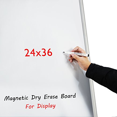 Sidewalk Sign for Indoor and Outdoor Signs - Open Aluminum A Frame Sign Poster Board 24x36 Inches, White Dry Erase Surface - Heavy Duty Double Sided Sandwich Board, Street Advertising Sign Board