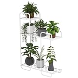 Becko US Plant Stand Metal Indoor Outdoor Plant Stands Plant Shelf 3 Tier 7 Potted Iron Corner Display Rack Flower Holder for Garden Balcony Patio Indoor Outdoor (metal, white)