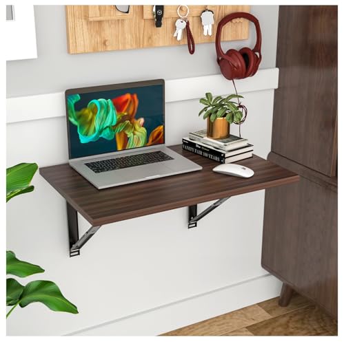 Engineered Wood Wall Mounted Study Table For Smart Space| Multipurpose Wall Hanging Desk With Foldable Feature For Study Room| Living Room| Finish Col