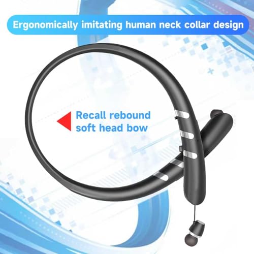Tyxmere Neckband Bluetooth Headphones, Wireless Neck‑Mounted Headset with Soft Silicone Neckband, Noise Isolation, Long Playtime, IPX4 Sweatproof, for Sports Workout Office, Black by Tyxmere - Used condition - Image 4