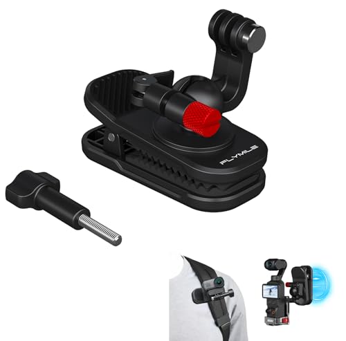 SHEAWA �J�����p�N���b�v�}�E���g�z���_�[ �o�b�N�p�b�N�N���b�v ���C�}�E���g 360�x��]�{�[���W���C���g for DJI Osmo Pocket 4/3/Action 6/5 Pro/4/Insta360 GO Ultra/GO 3S/GO3/X5