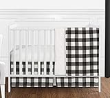 Sweet Jojo Designs Black and White Rustic Woodland Flannel Buffalo Plaid Check Baby Unisex Boy or...