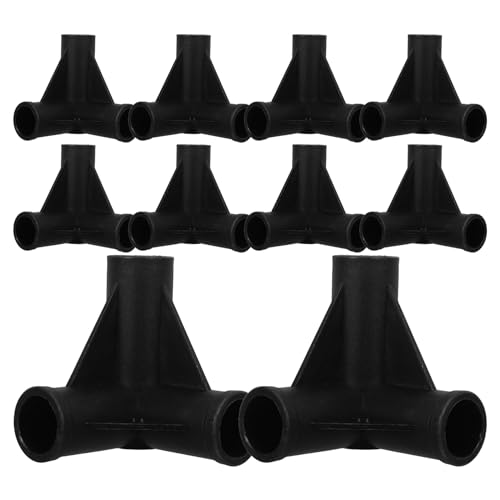 Conectores en T para Parque Infantil 19,2 Mm en PP Negro, Accesorios de Unión de Tienda 10 Unidades, Conector de Esquina de Tubería Seguro para Cercado de Bebés y Áreas