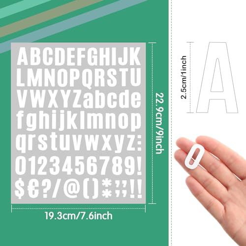 Image of Qilery 32 Sheets 1 Inch Letter and Number Stickers Self Adhesive Vinyl Letters Alphabet Stickers Big Font Letters Number Tags for School Classroom Home Mailbox Decor (White)