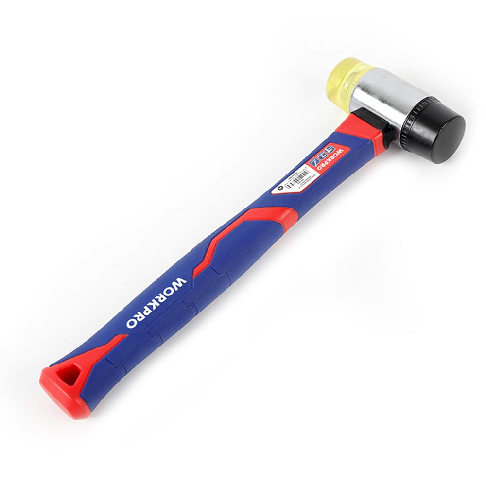 WORKPRO WP241036 40mm Fiberglas Saplı Çift Başlı Hassas Lastik Çekiç