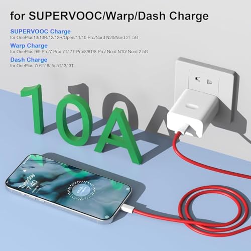 Image of One Plus Fast 80W Original USB Type C Data Sync Fast Charging Charger Cable for One Plus 15,15r, 13,13s,13r,12,12r,11,11r,10,10r,10t,10pro,9,9rt,9r,9pro,8,8t,7t,7pro,Nord 6,5,CE5,CE4,CE3,CE2lite,4,3,2
