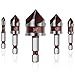 5PCS Countersink Drill Bit Set, 82 Degree HSS Counter Sink Drill Bits for Wood, Metal, Plastic, 1/4