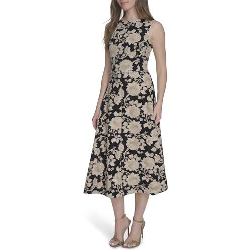 Tommy Hilfiger Women's Sleeveless Boat Neck Fit & Flare Midi Dress2