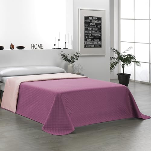 Martina Home Wendbare Tagesdecke, Auberginen Lachs, Bett 90
