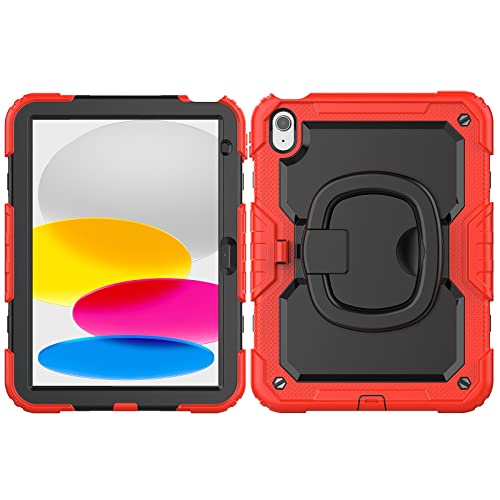 Protection iPad 10e génération antichoc silicone étui rigide rouge