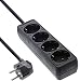 Produktbild InLine® Steckdosenleiste, 4-Fach Schutzkontakt 3m, schwarz