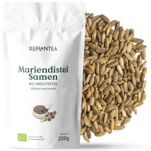 Mariendistel Tee Bio Lose 200g – Mariendistelsamen Ganz | Lebertee, Verdauungstee & Entgiftungstee | Silybum marianum | Vegan, Reicht für 100 Tassen