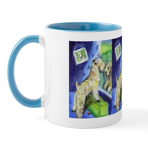 Taza Café Cerámica 11 oz Blanco Azul Interior miniatura 2