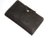 Men Retro Wallet Crazy Horse Leather Purse Passport Card Holder Clutch Rustic (Brown)